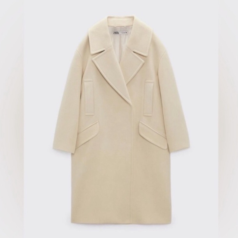 Zara Women's Elegant Cream Trench Coat